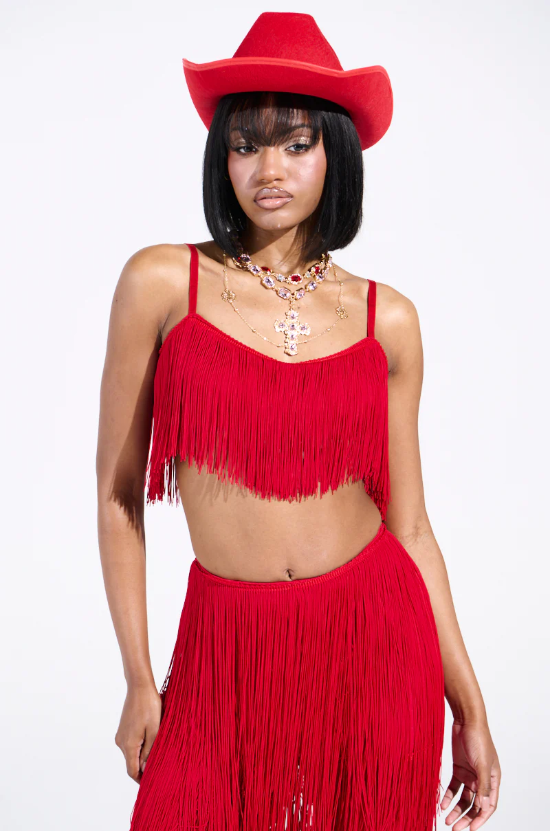 OH SO FRINGE TOP IN RED - Image 3