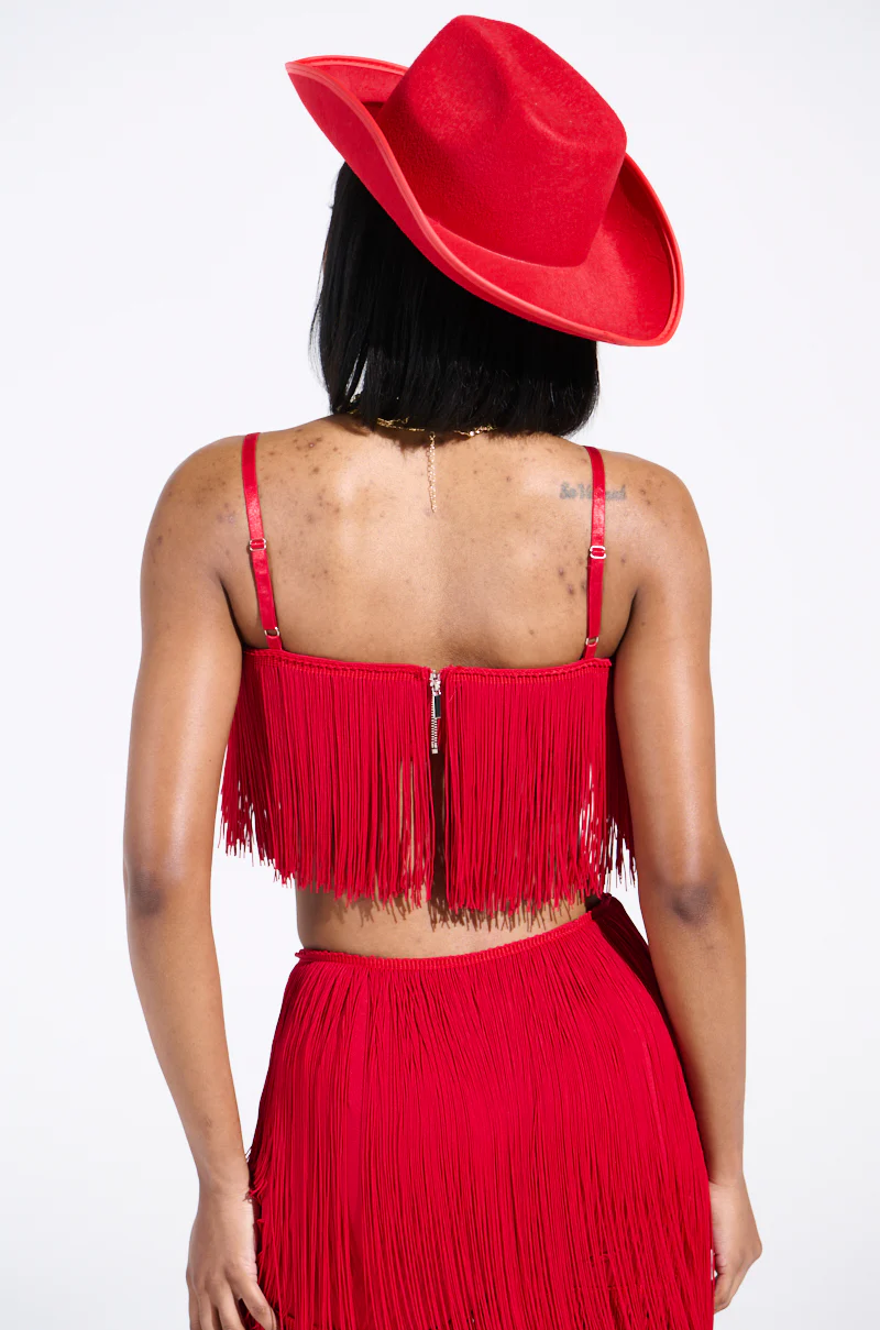 OH SO FRINGE TOP IN RED - Image 6