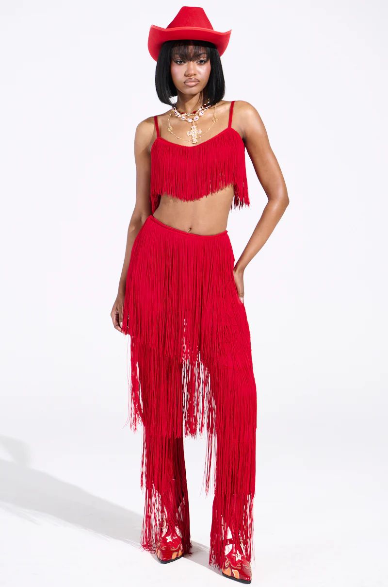 OH SO FRINGE TOP IN RED - Image 8