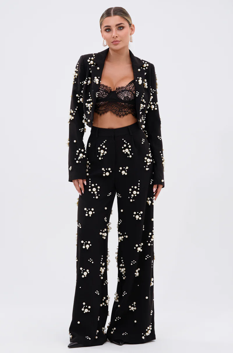 OLD FLAME EMBELLISHED BLAZER IN BLACK - Image 7