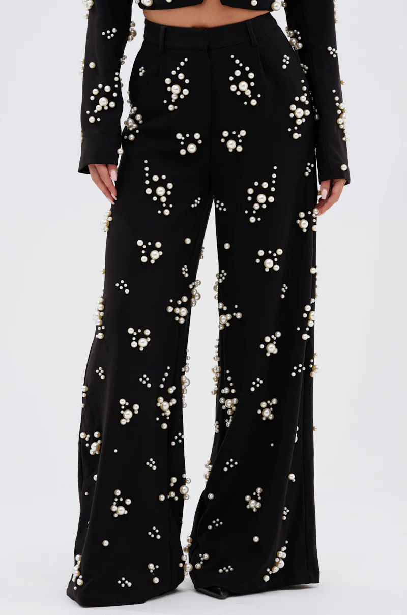 OLD FLAME EMBELLISHED TROUSER IN BLACK - Image 2