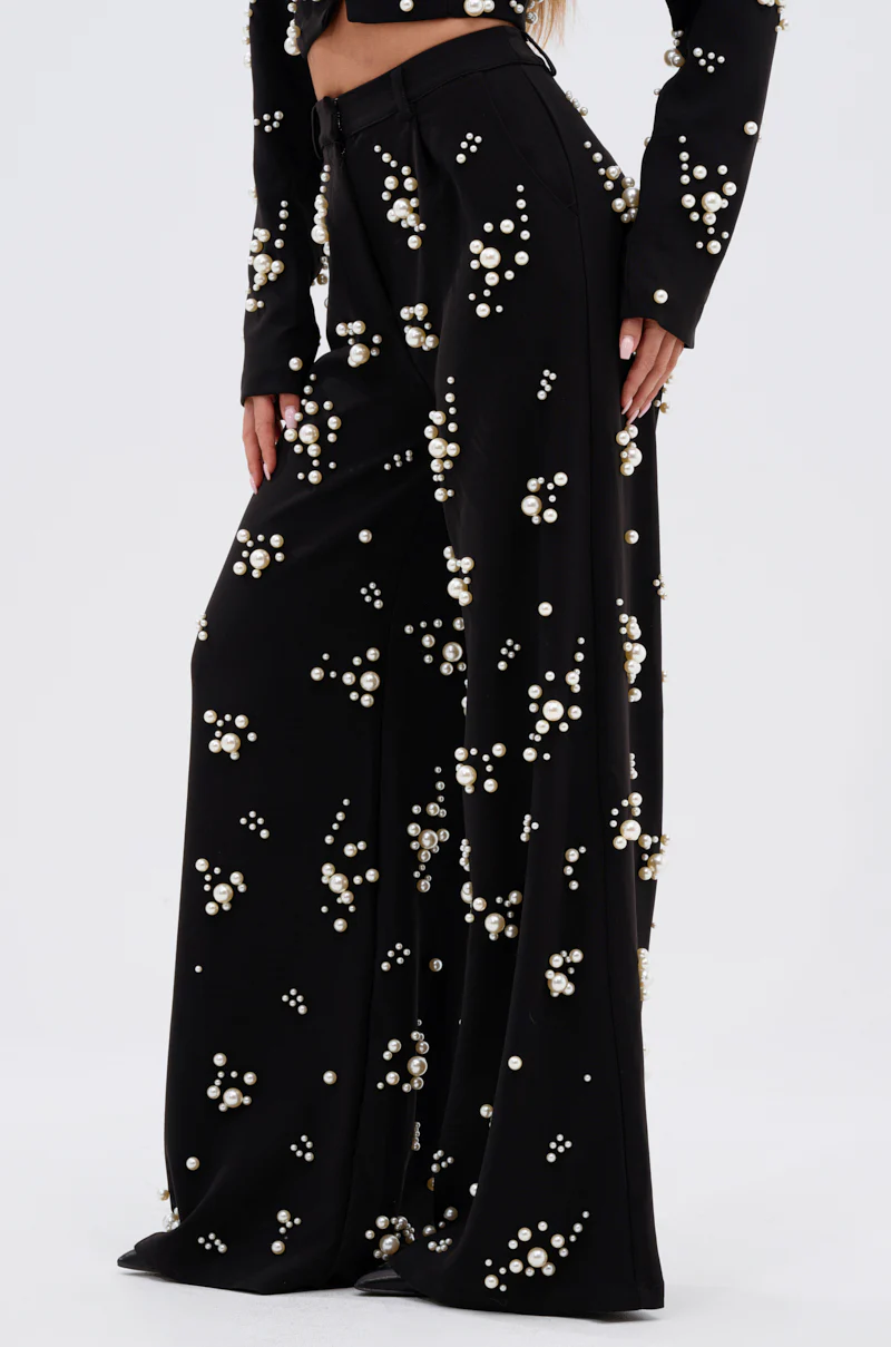 OLD FLAME EMBELLISHED TROUSER IN BLACK - Image 3