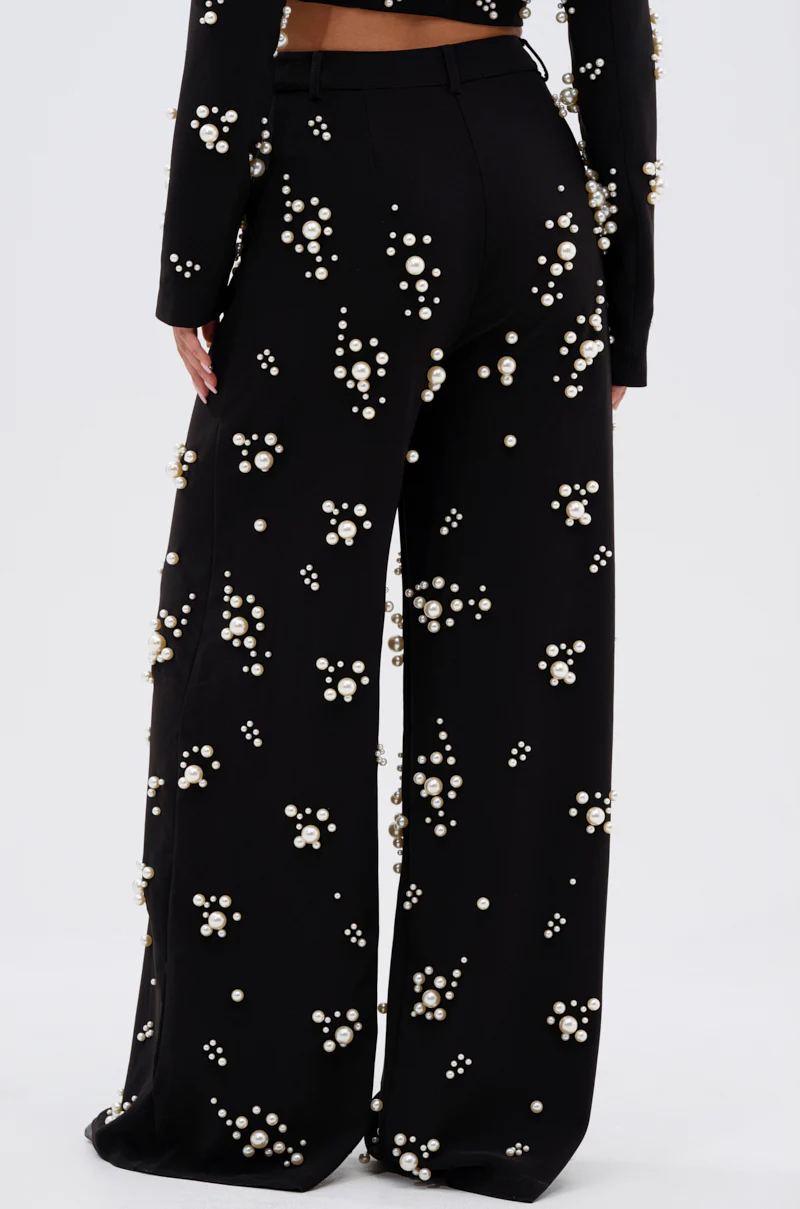 OLD FLAME EMBELLISHED TROUSER IN BLACK - Image 4
