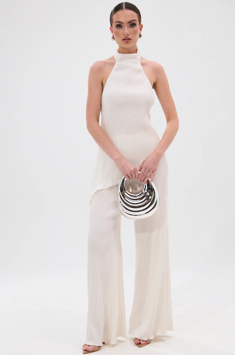 OLIVIA PLISSE PANT IN WHITE - Image 6