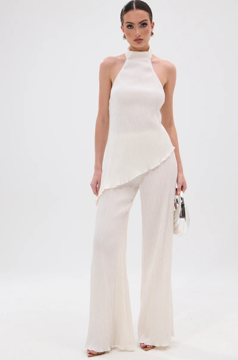 OLIVIA PLISSE PANT IN WHITE - Image 7