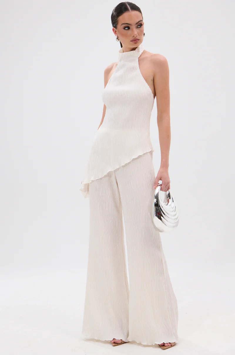 OLIVIA PLISSE PANT IN WHITE - Image 8