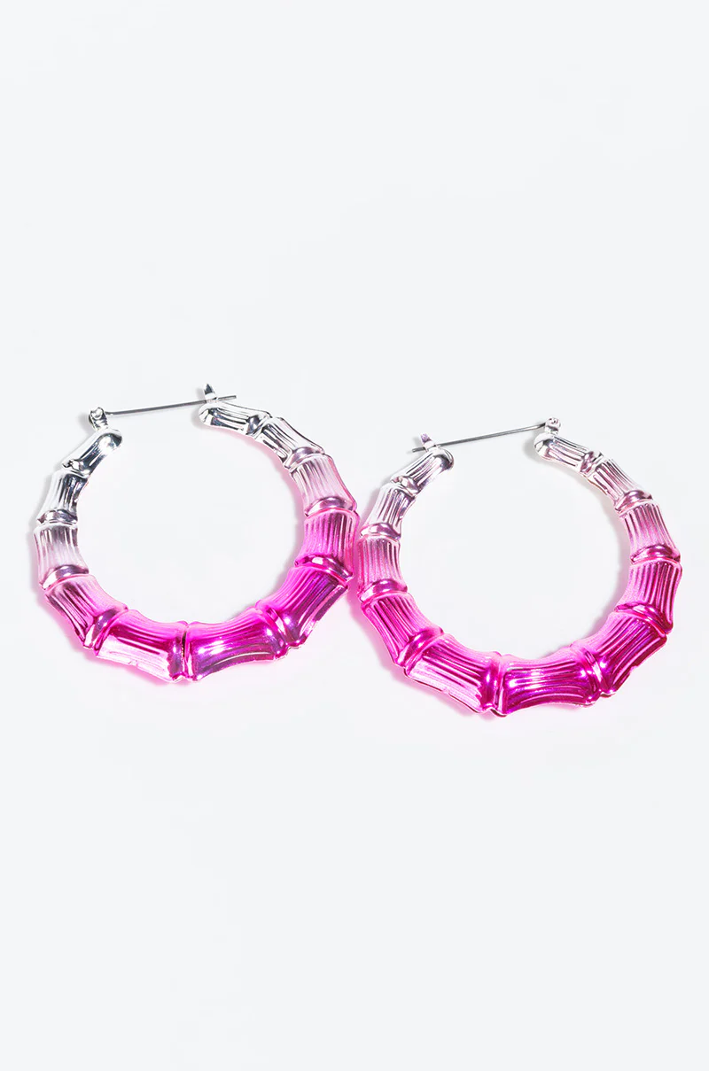 OMBRE EFFECT BAMBOO HOOP EARRING - Image 2
