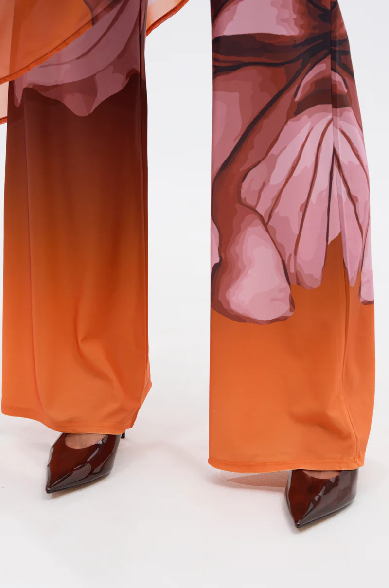 ON A BEACH SOMEWHERE PRINTED JUMPSUIT IN ORANGE - Image 7