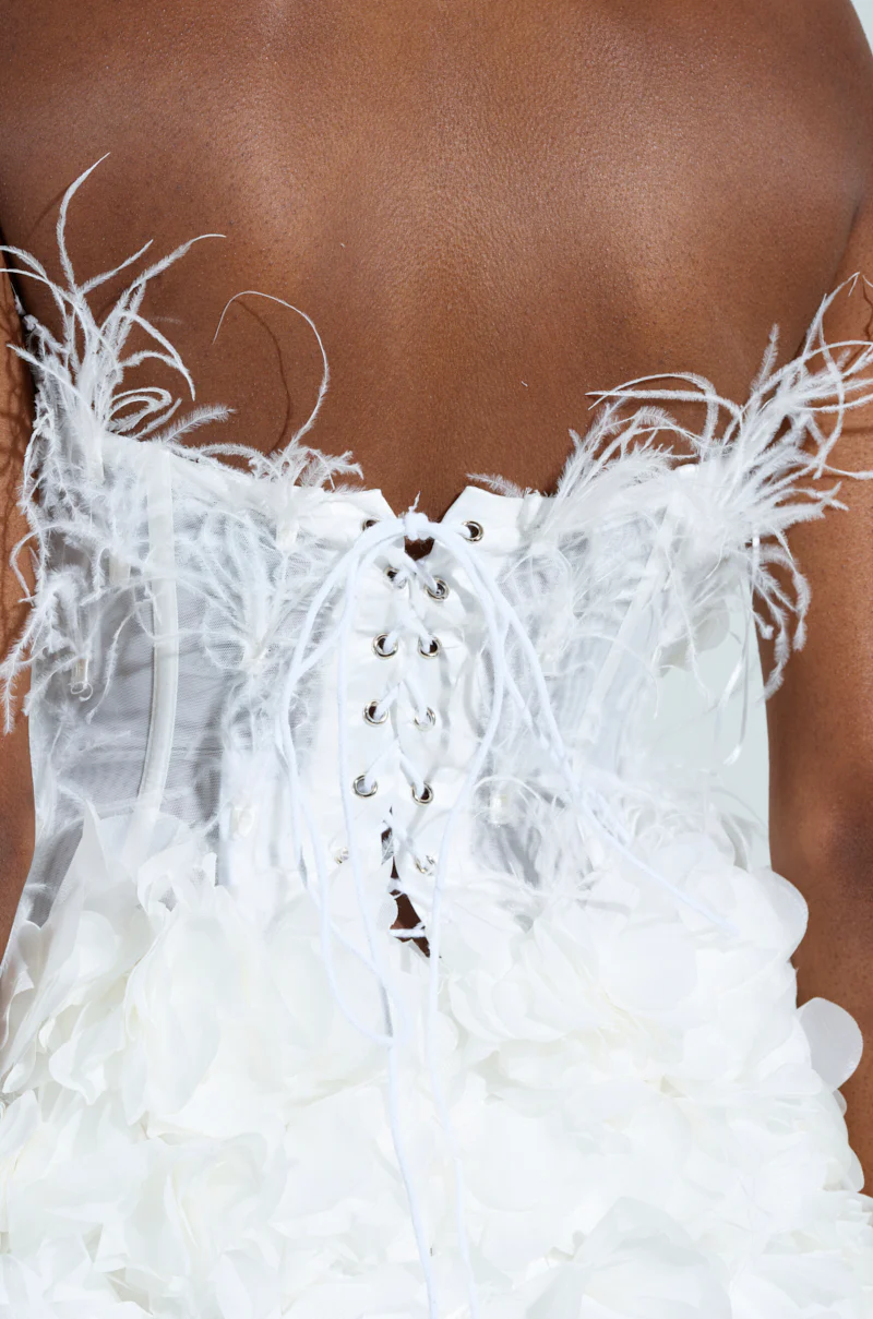 ON BROADWAY FEATHER AND FLOWER MINI DRESS - Image 6