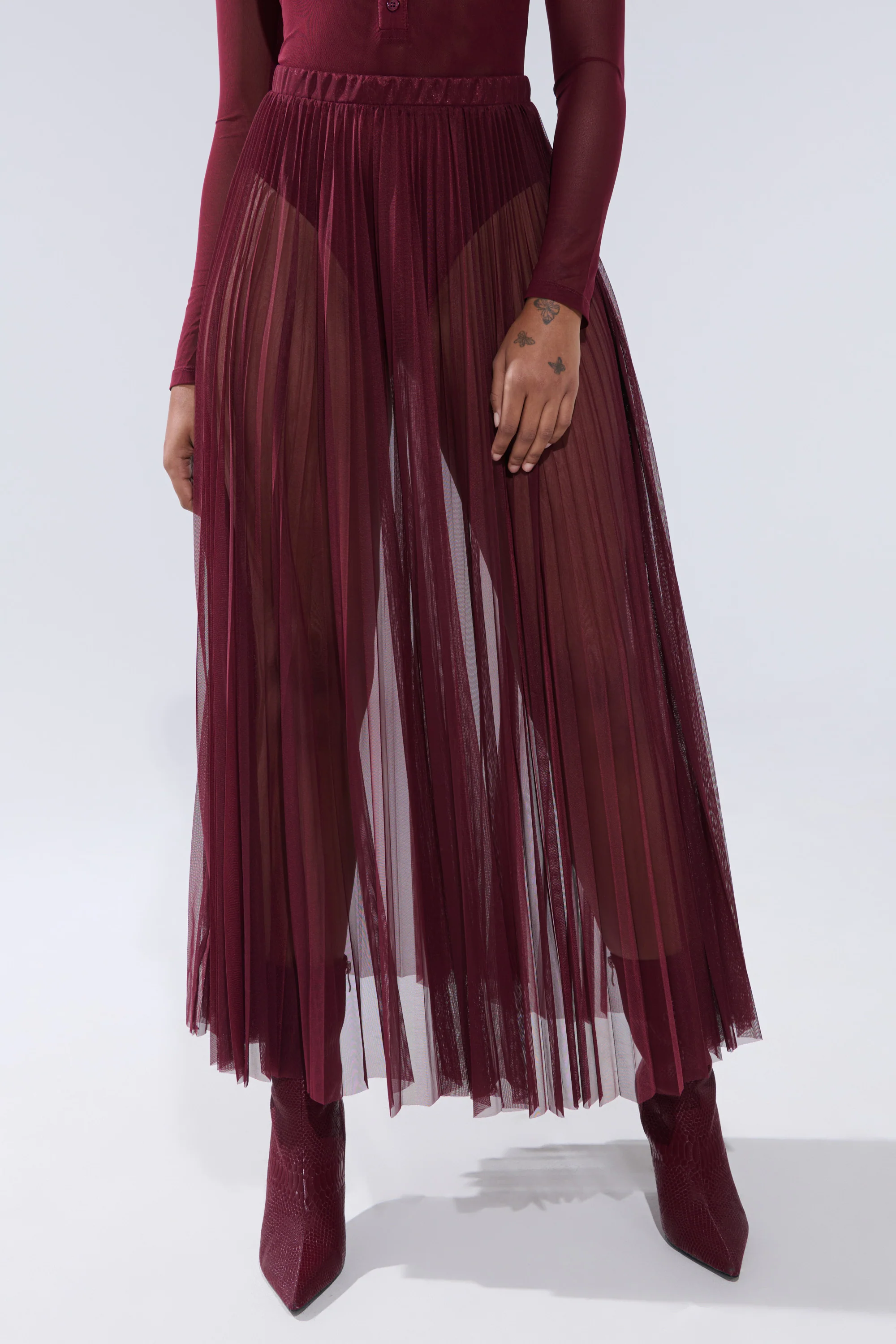 ON FIRE MESH MAXI SKIRT - Image 3
