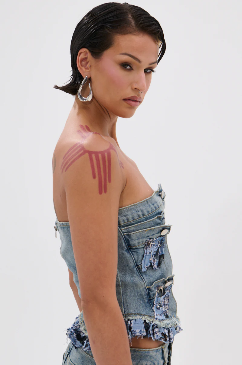 ON POINT PLAID EMBELLISHED CORSET - Image 6