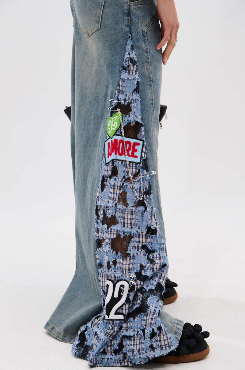 ON POINT PLAID EMBELLISHED DENIM PANT - Image 9