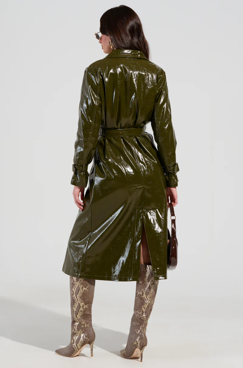 ON THE FLY FAUX LEATHER TRENCH - Image 5
