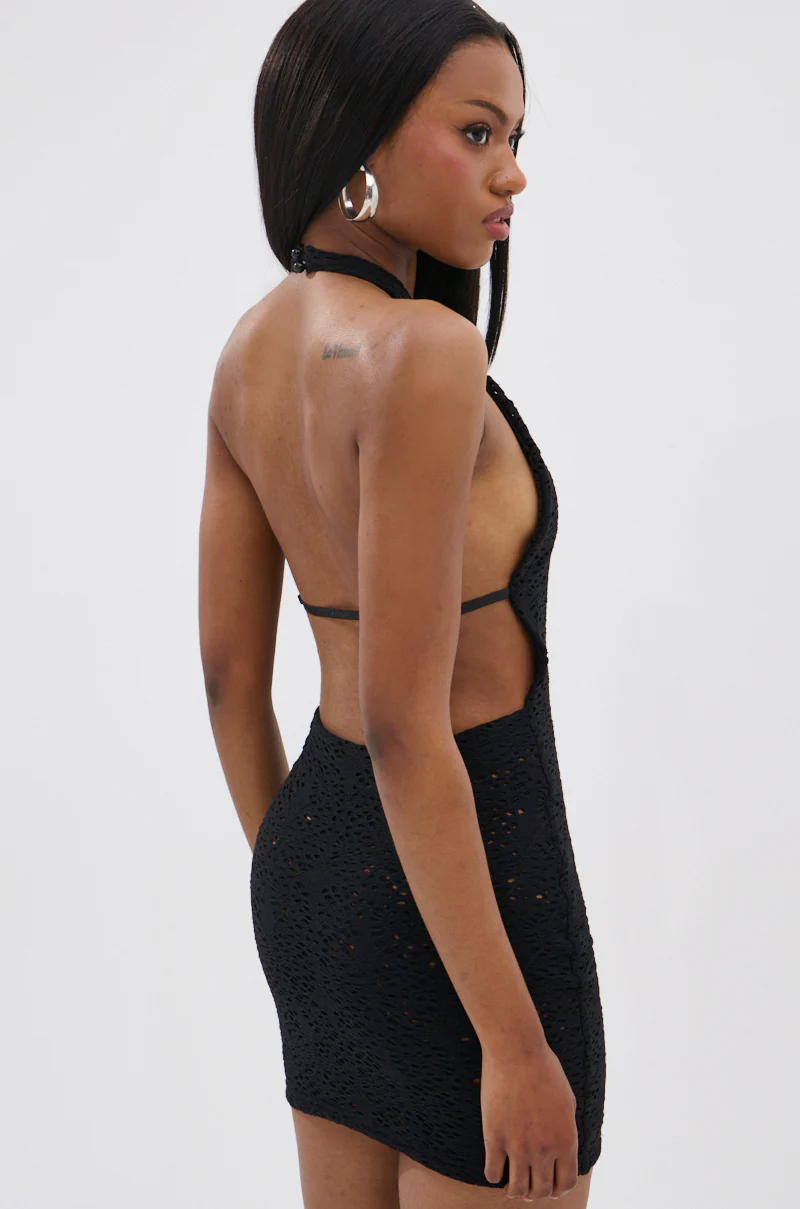 ON THE MOVE BODYCON MINI DRESS IN BLACK - Image 6
