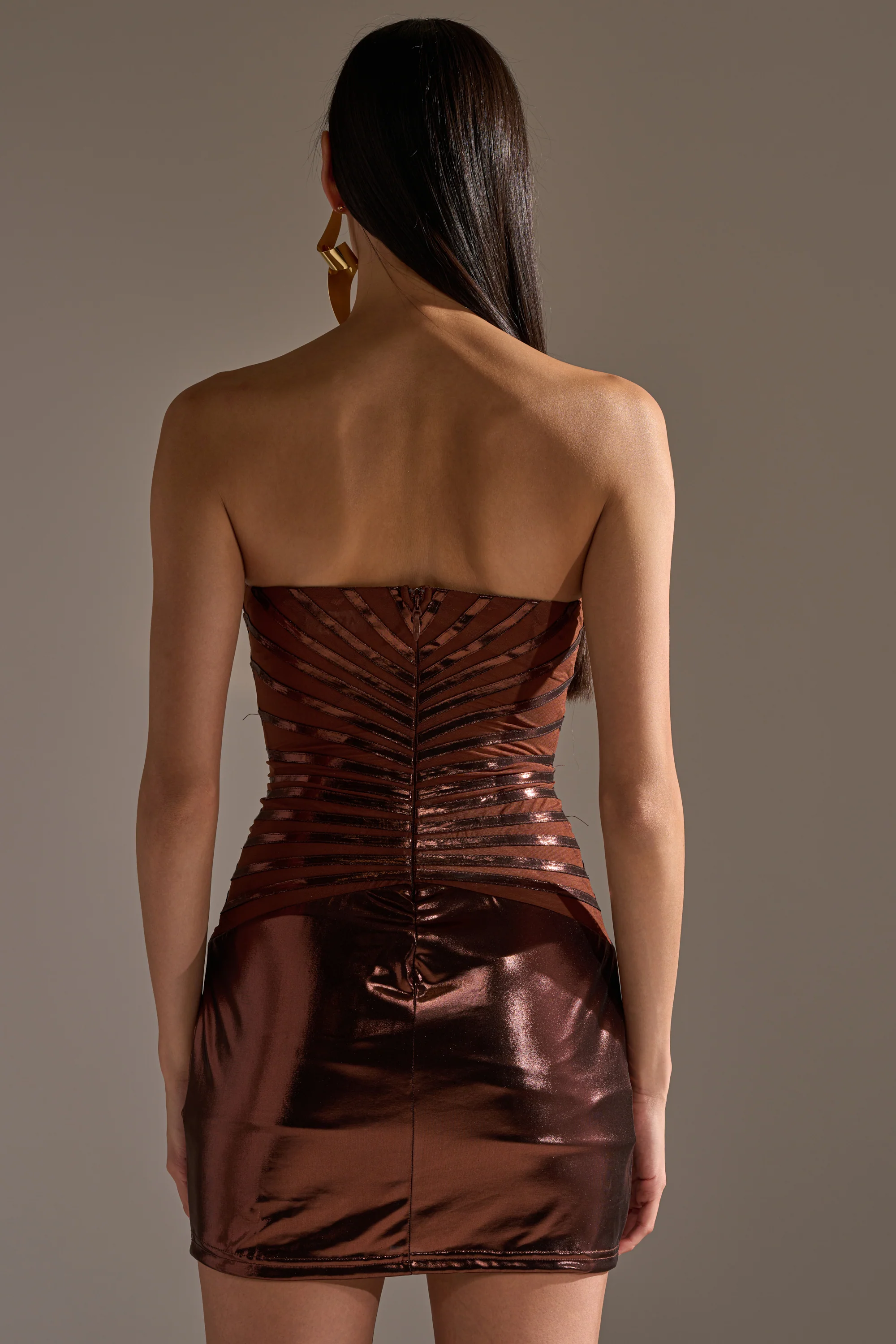 ON THE MOVE BRONZE MINI DRESS - Image 5
