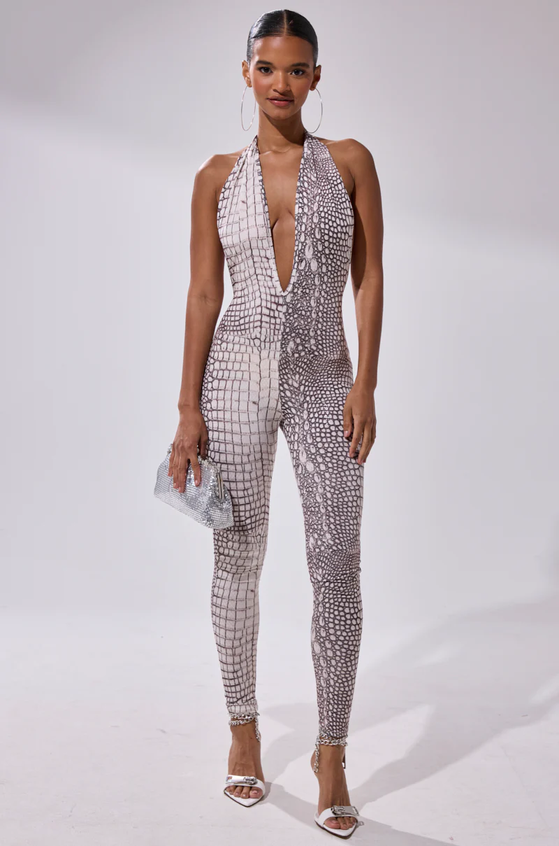 ON THE MOVE CROC PRINT JUMPSUIT - Image 2