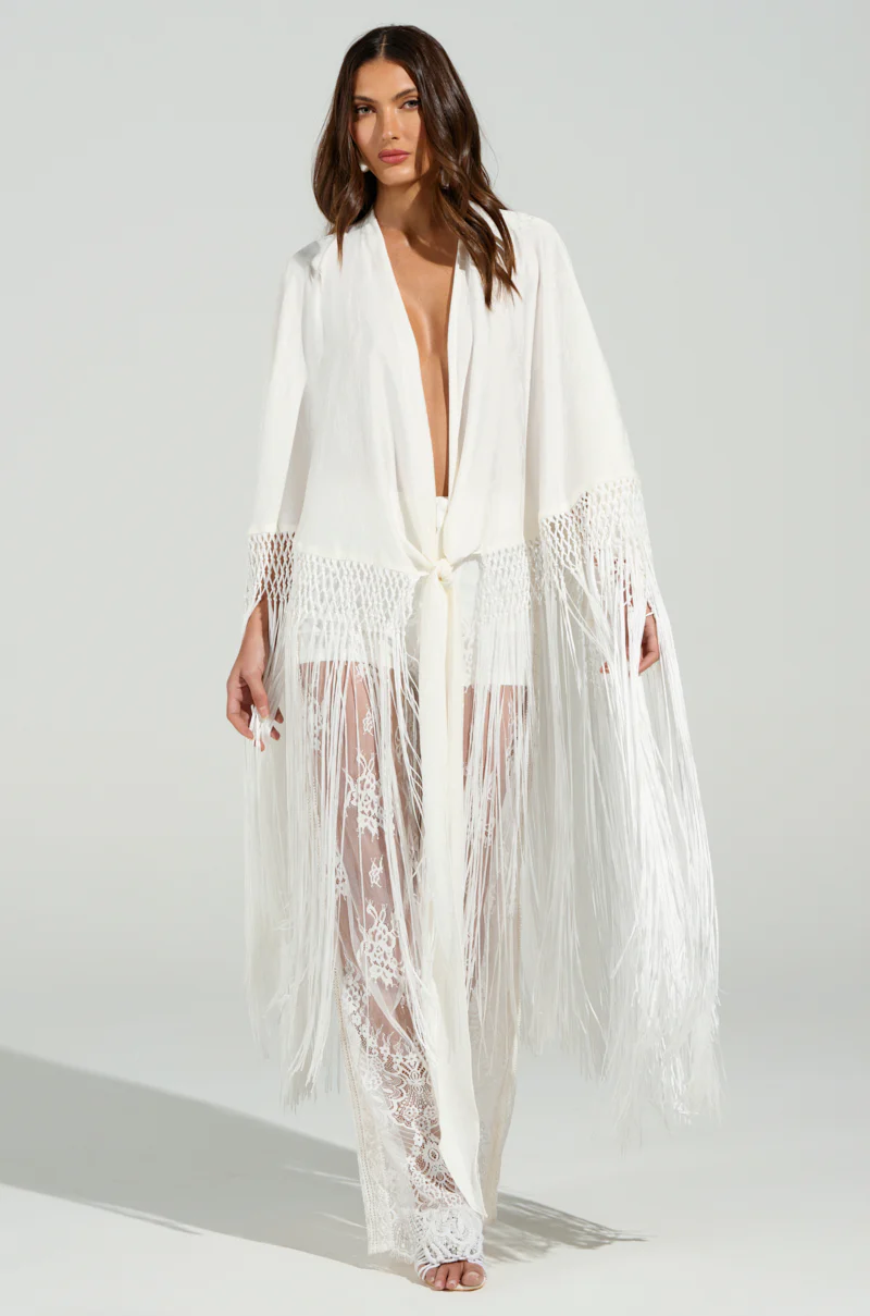 ON TO SOMETHING GOOD FRINGE TIE FRONT BLOUSE - Image 4