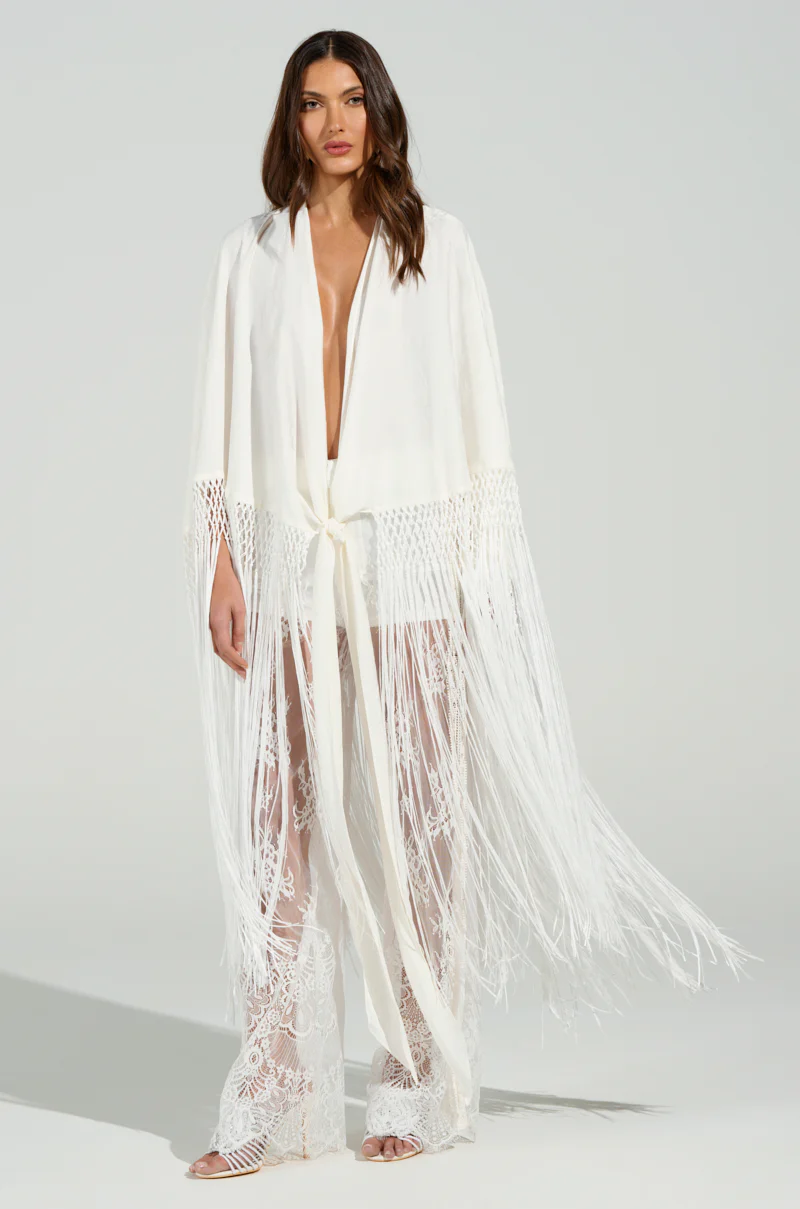 ON TO SOMETHING GOOD FRINGE TIE FRONT BLOUSE - Image 5