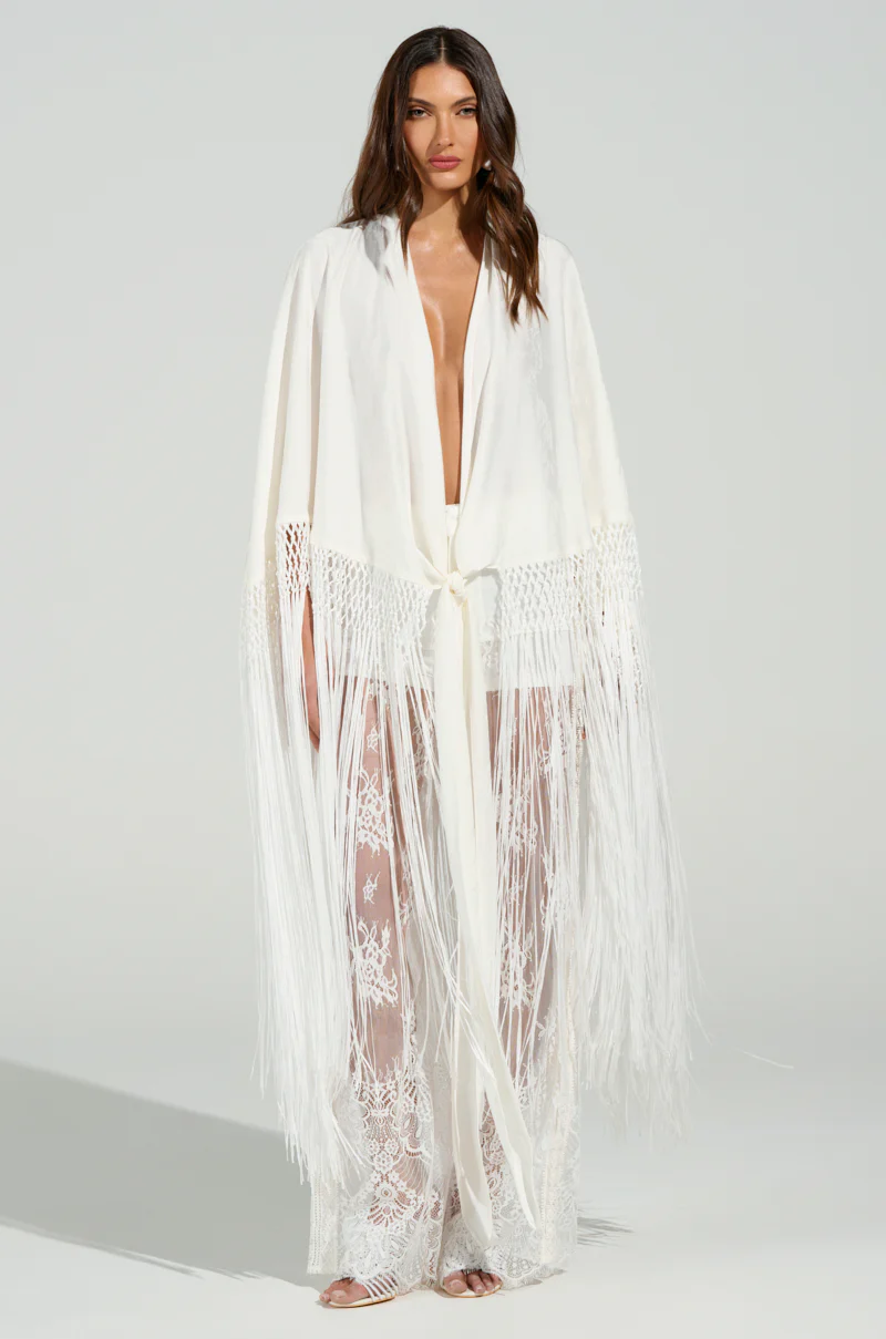 ON TO SOMETHING GOOD FRINGE TIE FRONT BLOUSE - Image 6
