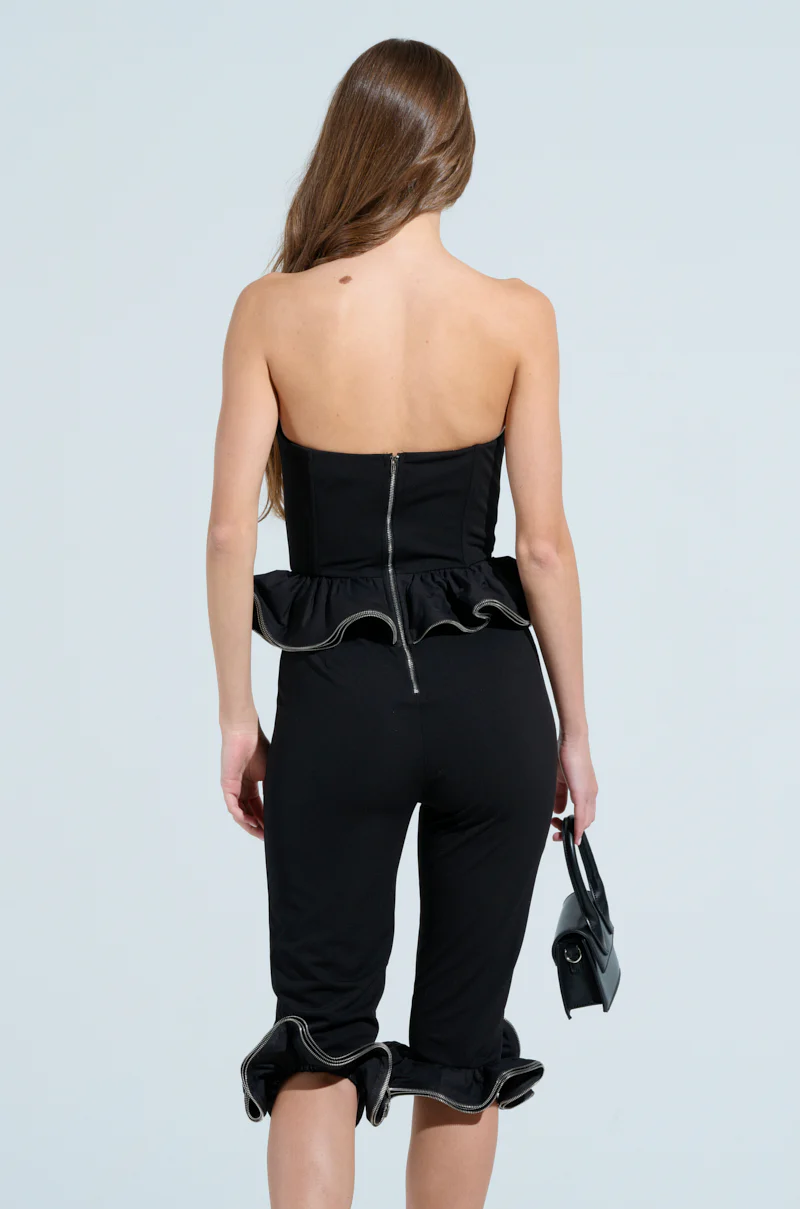 ON TREND PEPLUM JUMPSUIT WITH ZIPPER DETAIL - Image 5