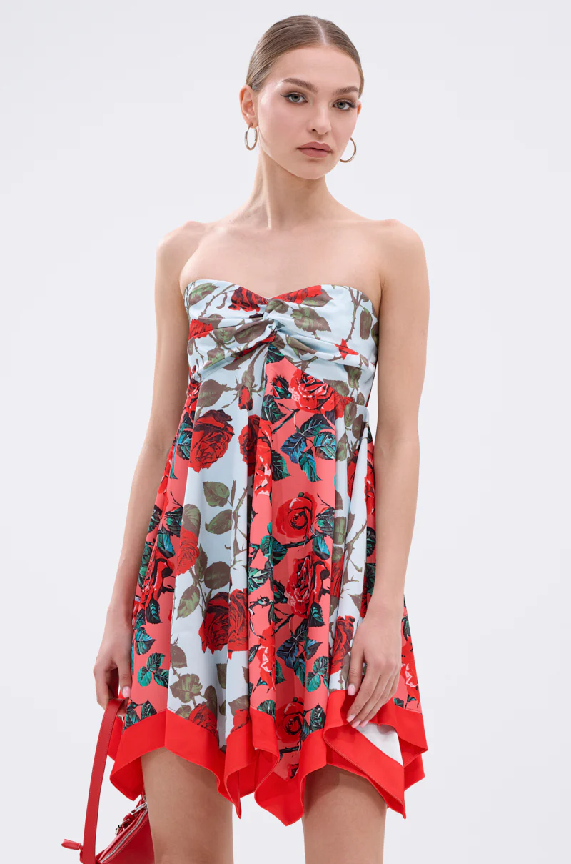 ON VACAY PRINTED SATIN MINI DRESS - Image 2