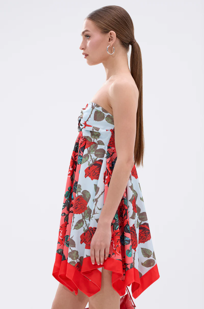 ON VACAY PRINTED SATIN MINI DRESS - Image 3