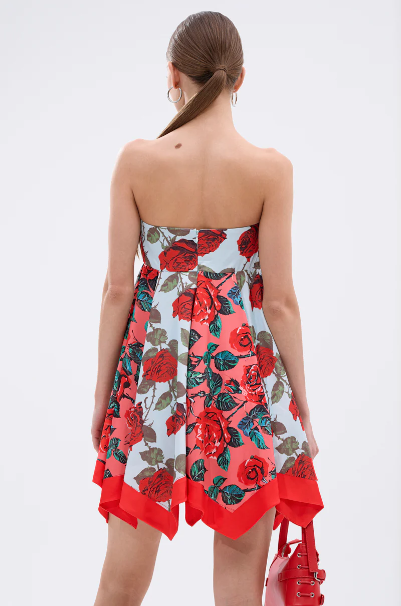 ON VACAY PRINTED SATIN MINI DRESS - Image 4