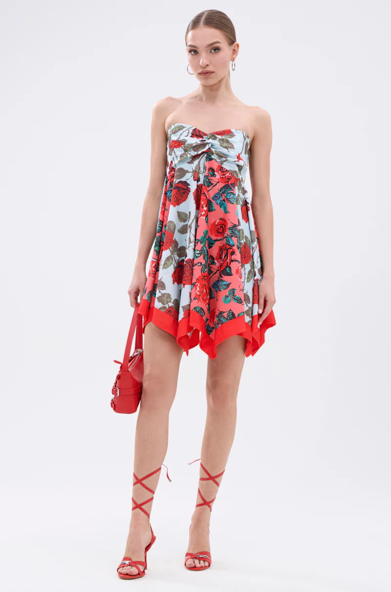 ON VACAY PRINTED SATIN MINI DRESS - Image 5