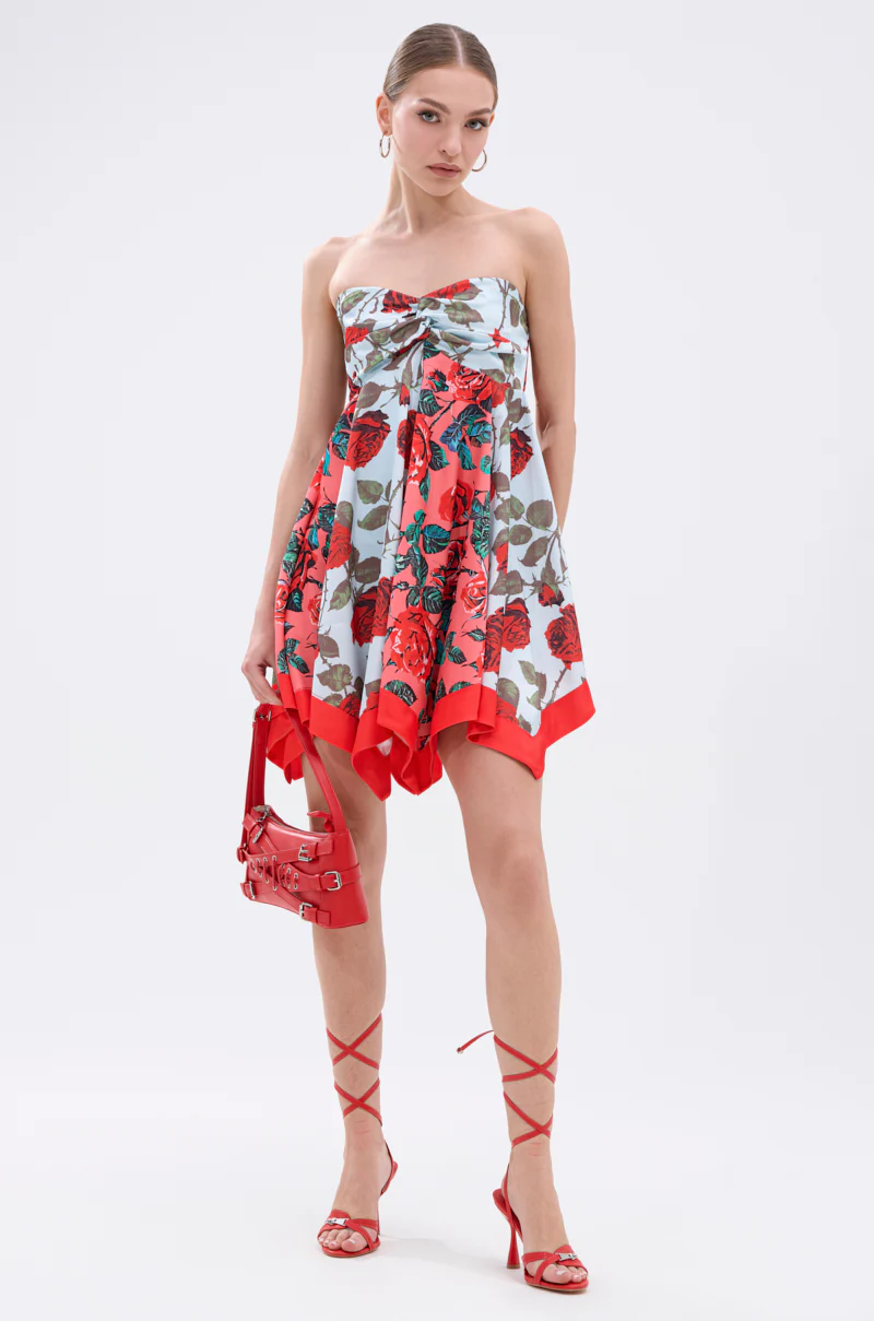 ON VACAY PRINTED SATIN MINI DRESS - Image 6