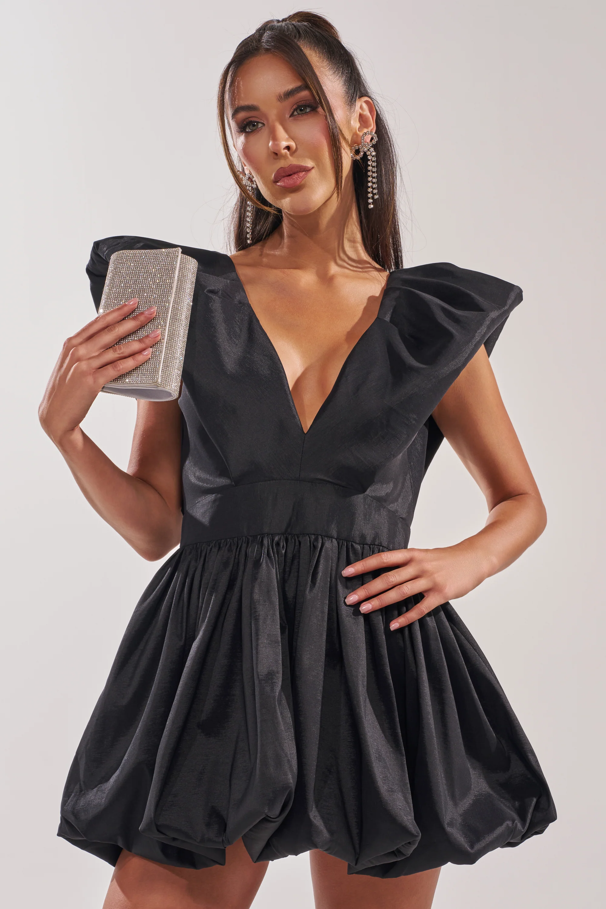 ONCE UPON A DREAM WOVEN MINI DRESS IN BLACK - Image 3