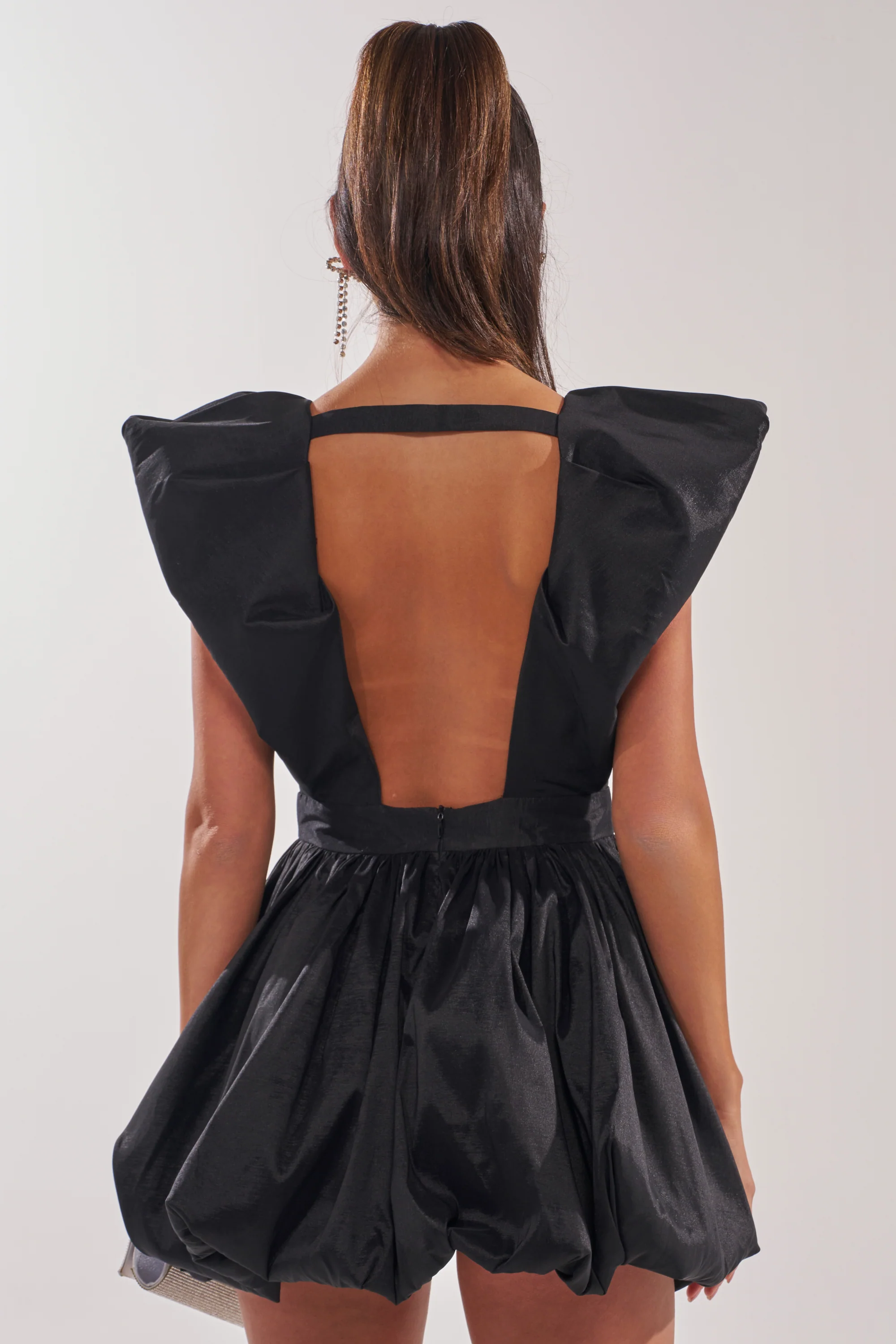 ONCE UPON A DREAM WOVEN MINI DRESS IN BLACK - Image 5