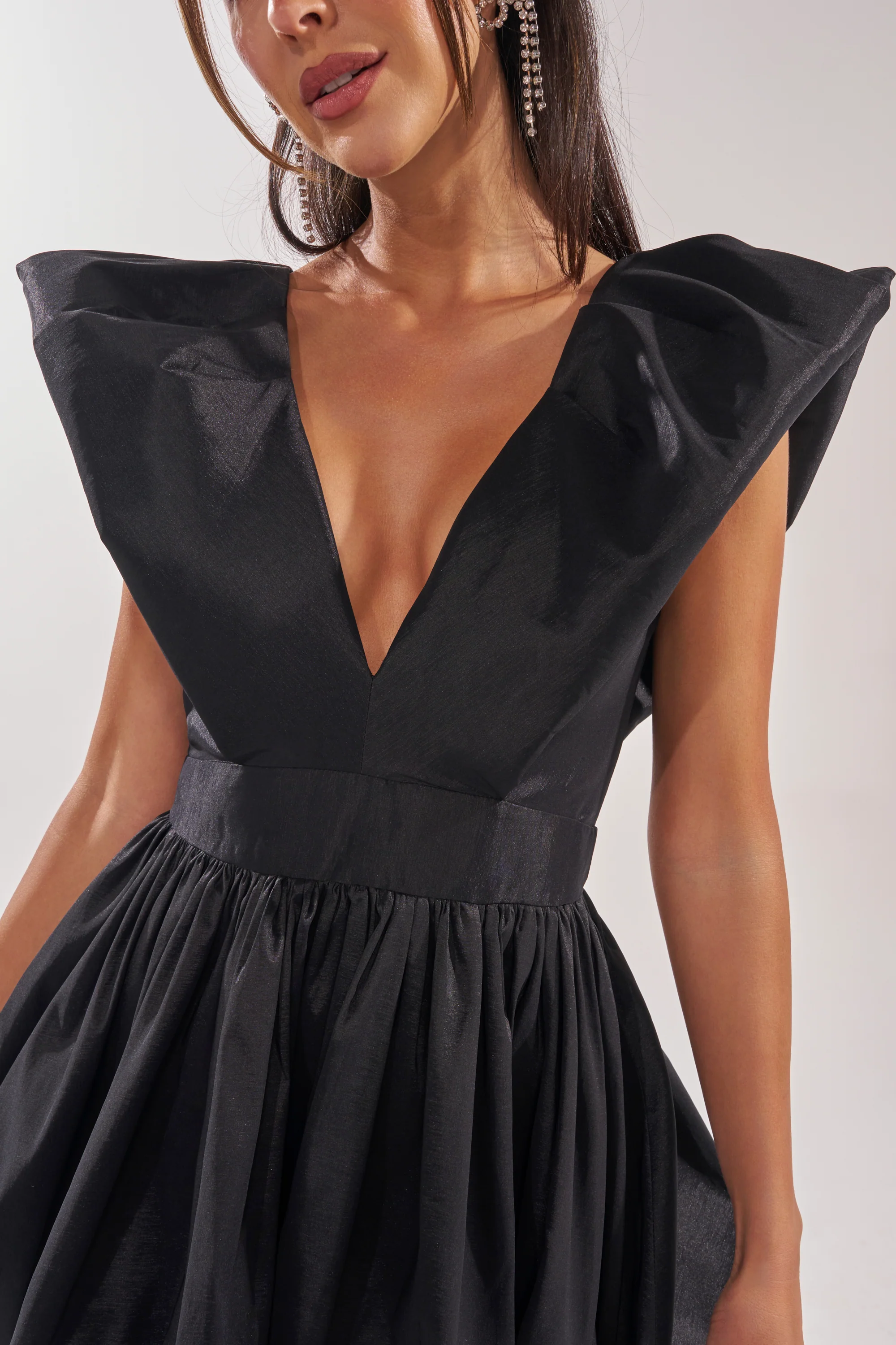 ONCE UPON A DREAM WOVEN MINI DRESS IN BLACK - Image 8