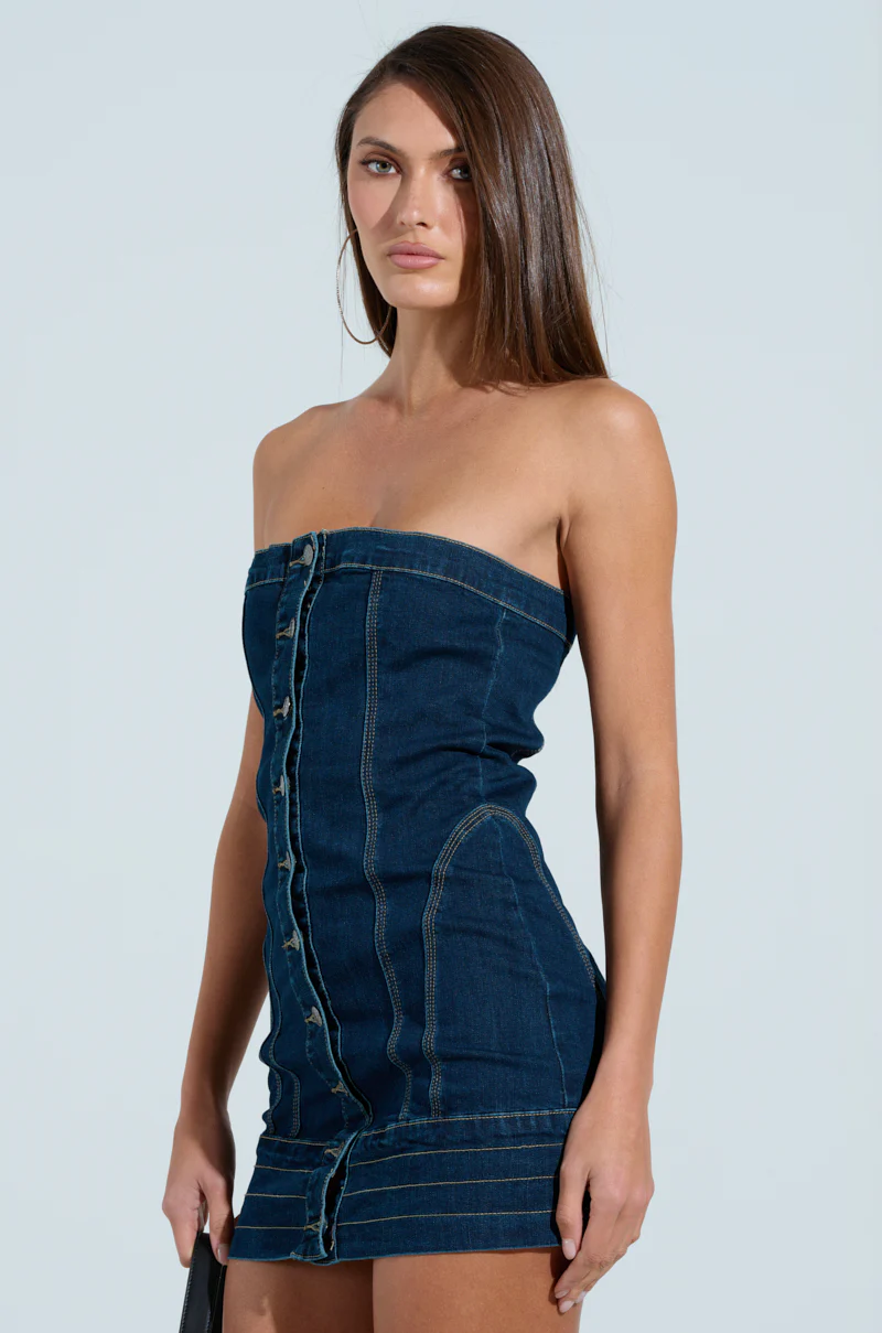 ONE OF A KIND DENIM MINI DRESS - Image 4