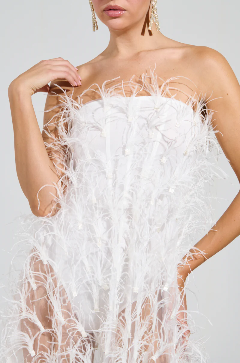ONE OF A KIND FEATHER MAXI DRESS - Image 8
