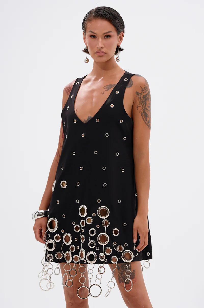 ONE OF A KIND MINI DRESS WITH METAL HARDWARE - Image 2