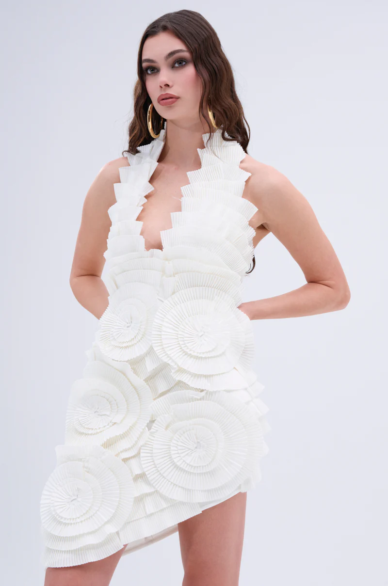 ONE OF ONE BANDAGE MINI DRESS IN WHITE - Image 3