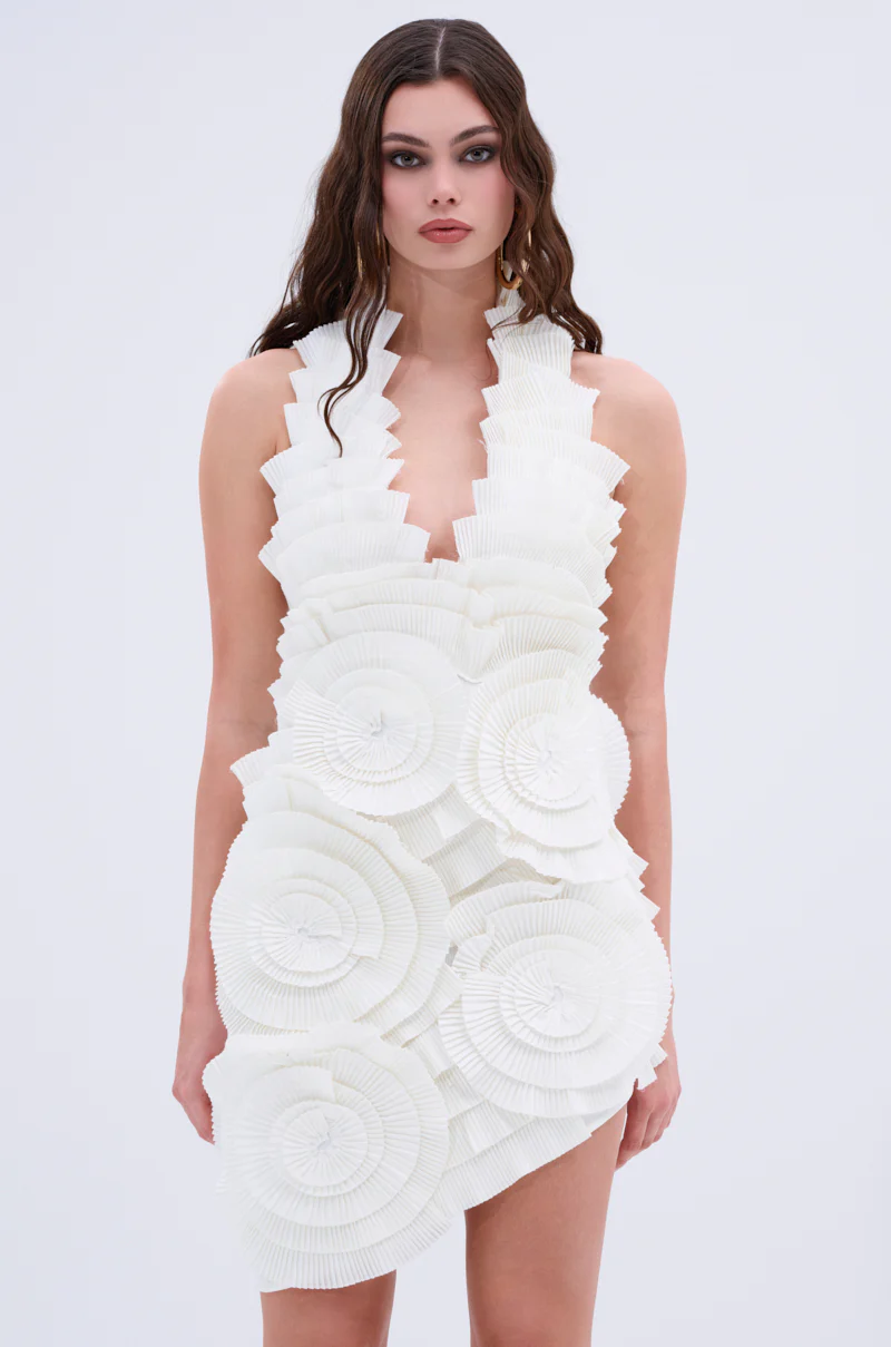 ONE OF ONE BANDAGE MINI DRESS IN WHITE - Image 4