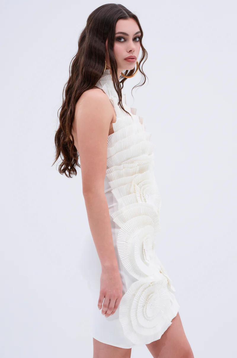 ONE OF ONE BANDAGE MINI DRESS IN WHITE - Image 5