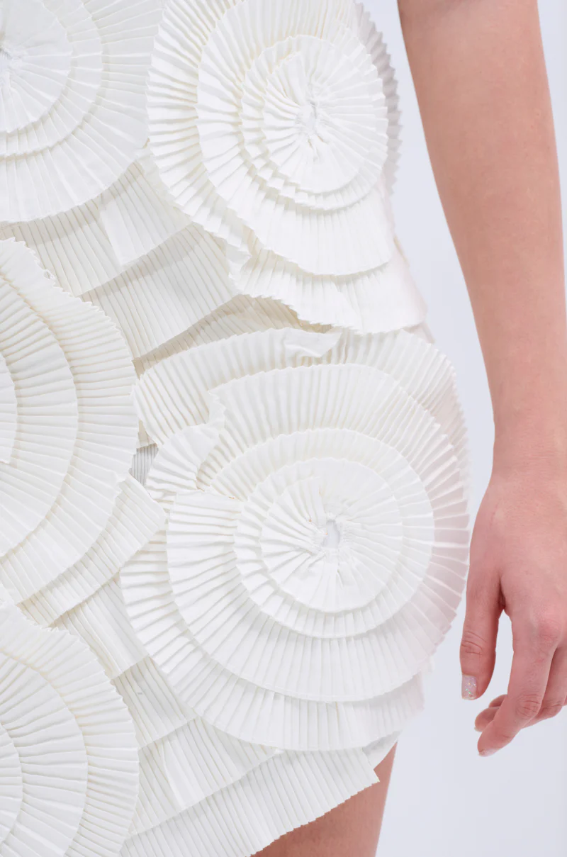 ONE OF ONE BANDAGE MINI DRESS IN WHITE - Image 9