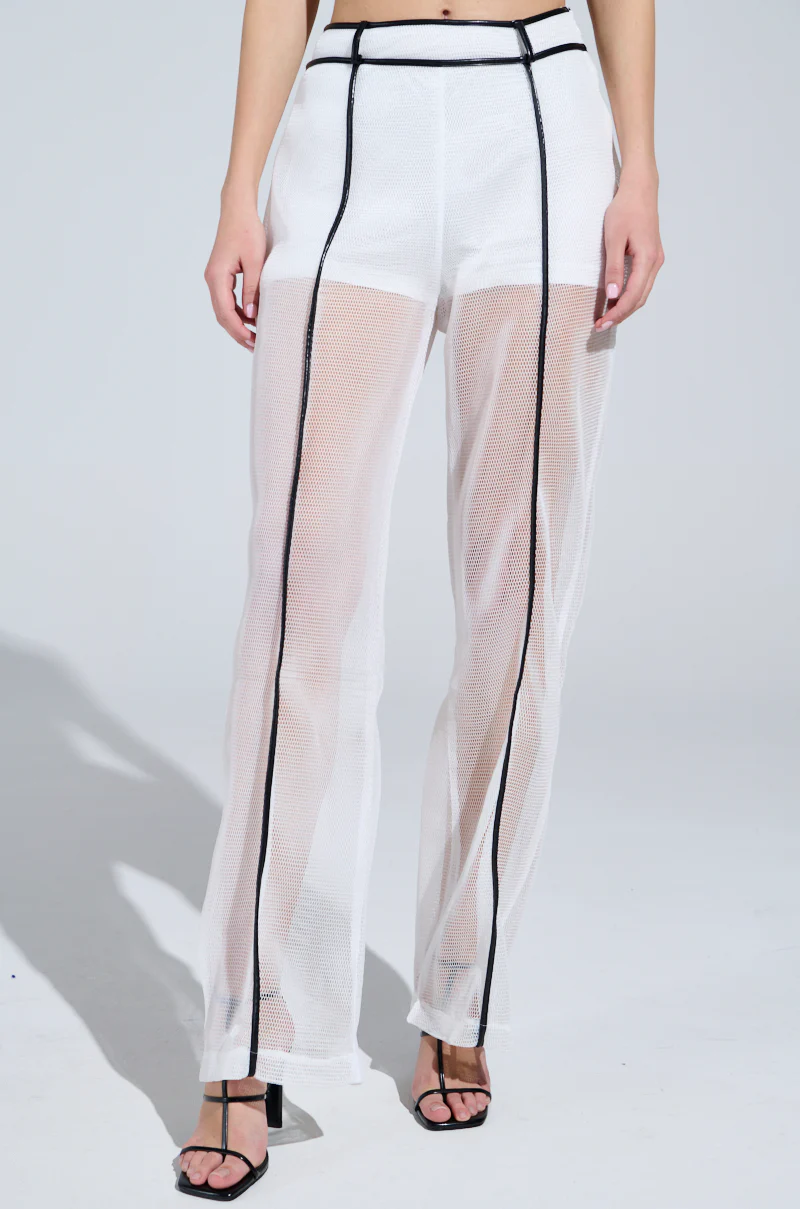 ONE TO WATCH MESH TROUSER IN WHITE - Image 2
