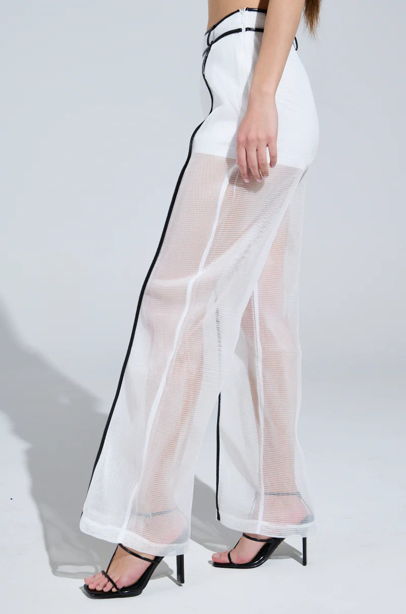 ONE TO WATCH MESH TROUSER IN WHITE - Image 3