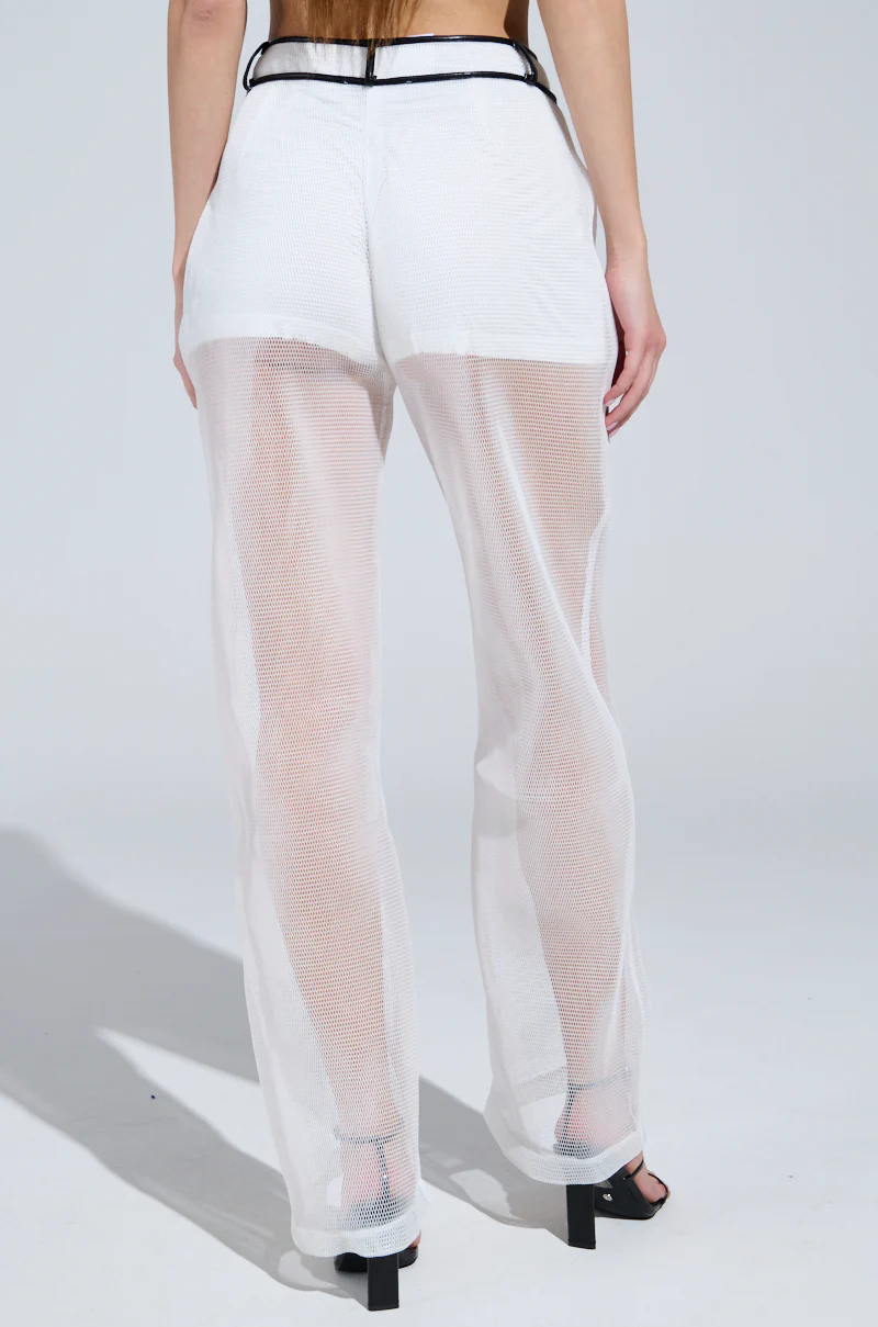 ONE TO WATCH MESH TROUSER IN WHITE - Image 4