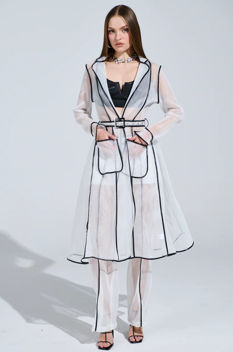 ONE TO WATCH MESH TROUSER IN WHITE - Image 6
