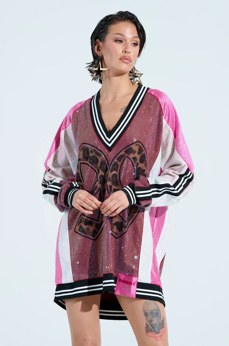 ONLY THE COOLEST RHINESTONE JERSEY DRESS - Image 2
