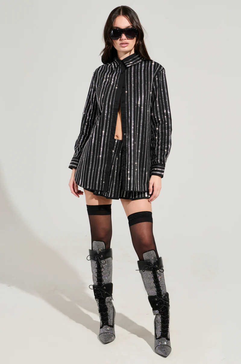 ONTO THE NEXT EMBELLISHED PLEATED MINI SKIRT - Image 6