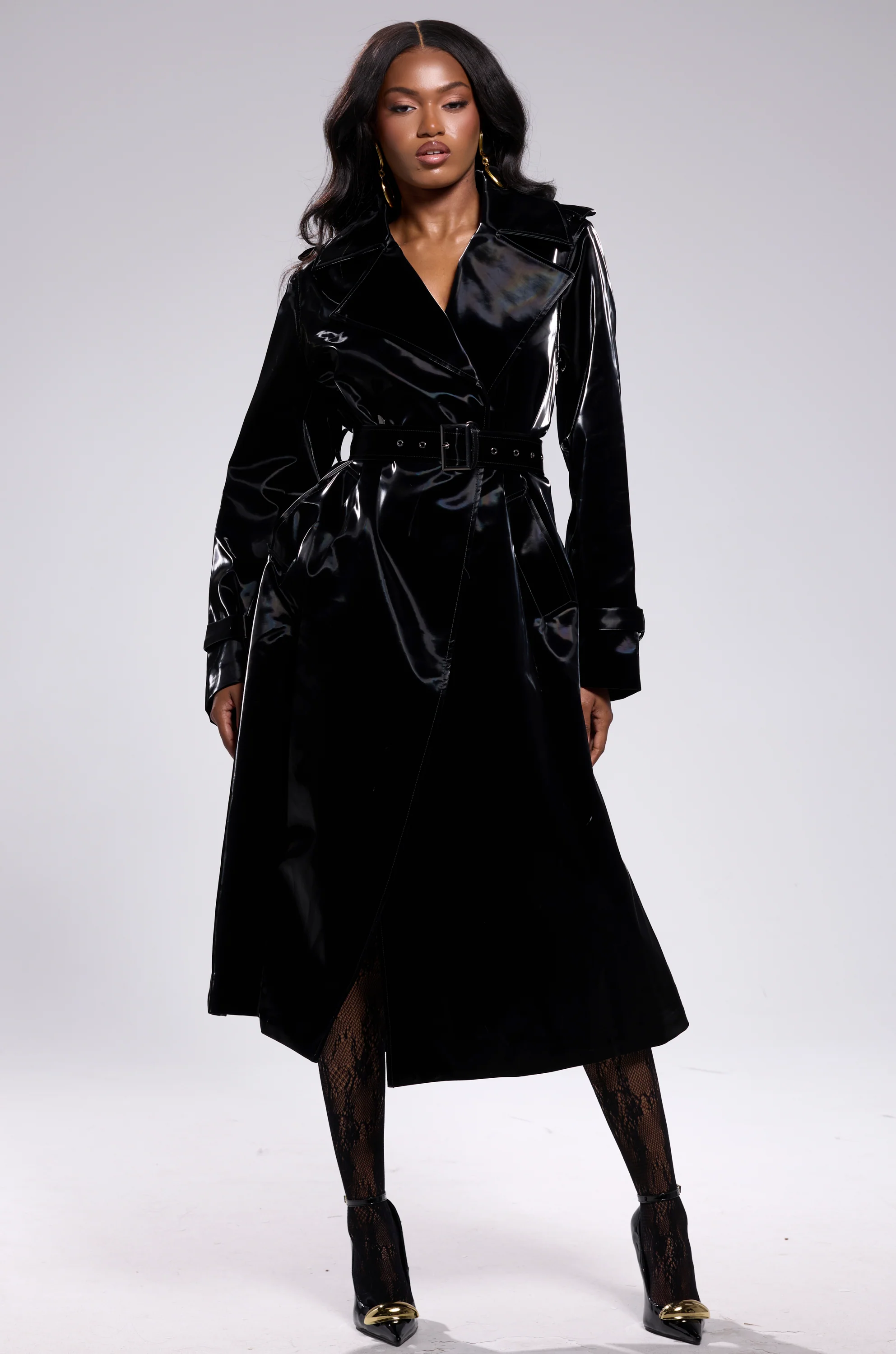ONYX LIQUID VELVET TRENCH - Image 10