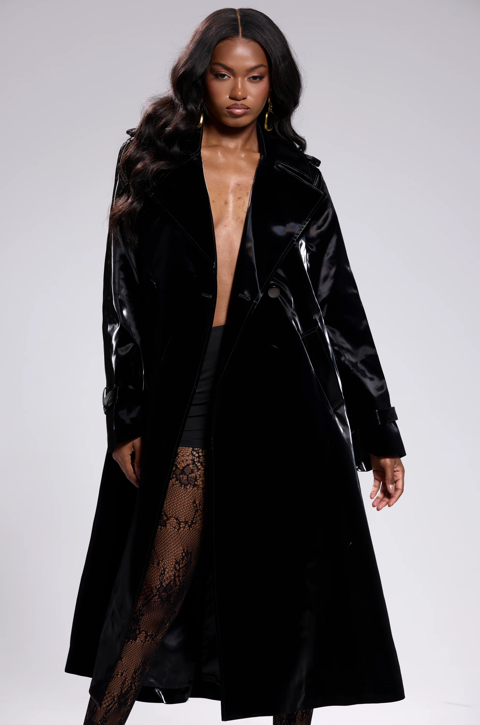 ONYX LIQUID VELVET TRENCH - Image 2