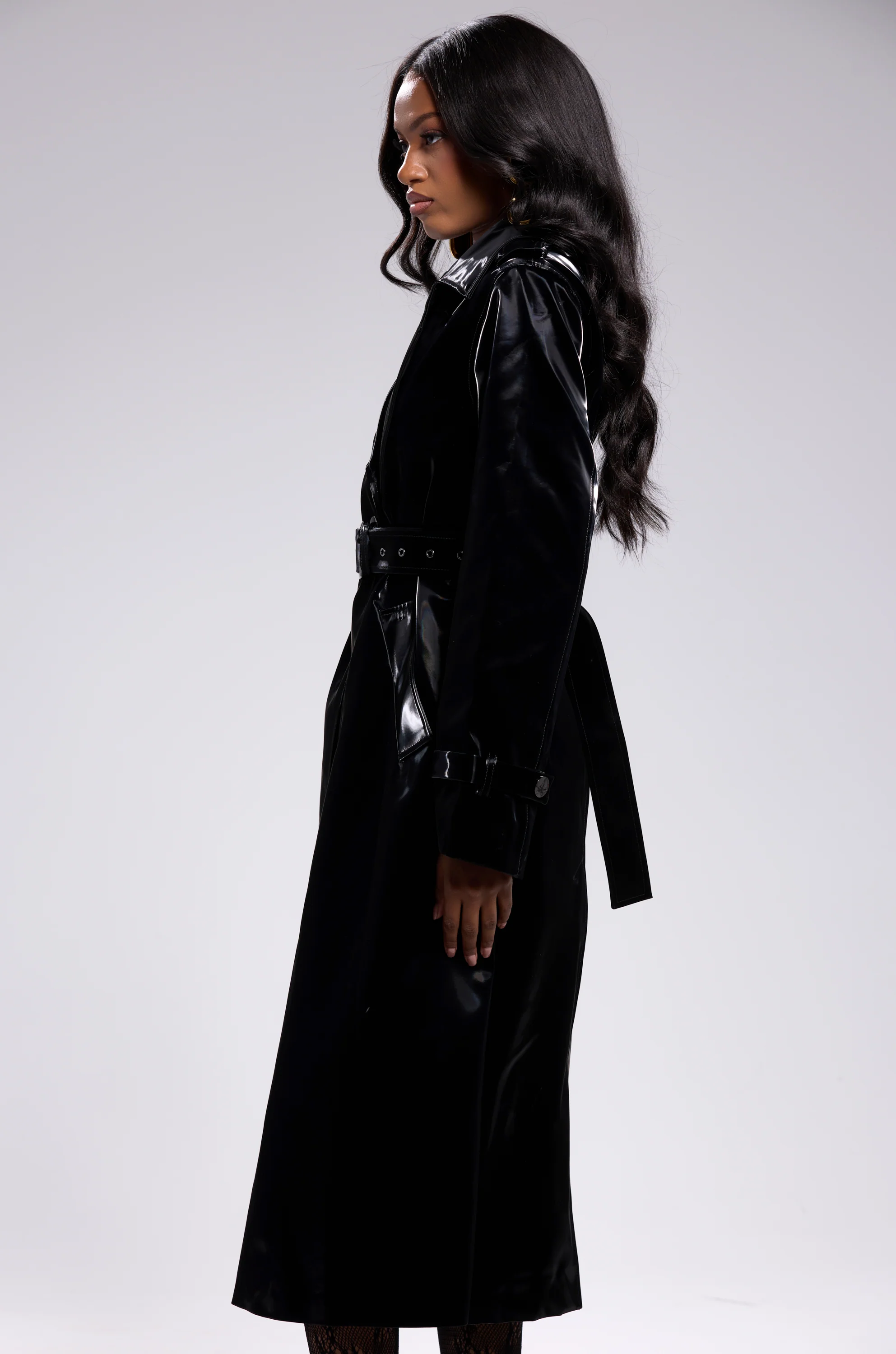 ONYX LIQUID VELVET TRENCH - Image 6