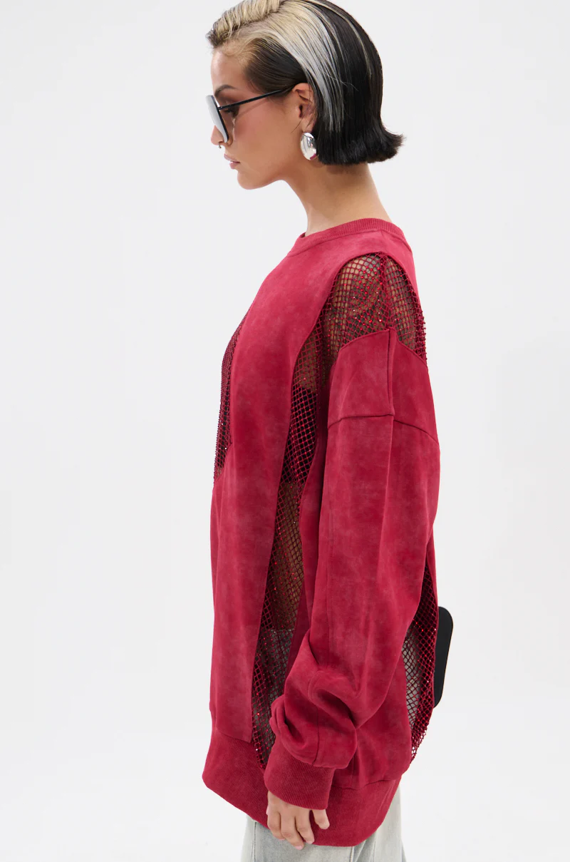 OPEN FOR BUSINESS SWEATSHIRT IN BURGUNDY - Image 6