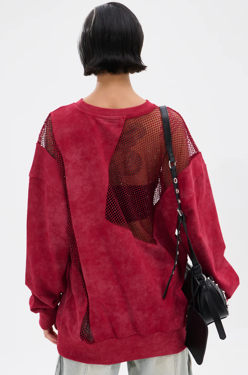 OPEN FOR BUSINESS SWEATSHIRT IN BURGUNDY - Image 7
